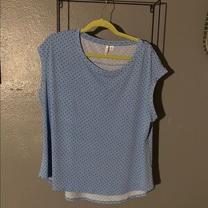 Elle Light Blue Polka Dot Blouse